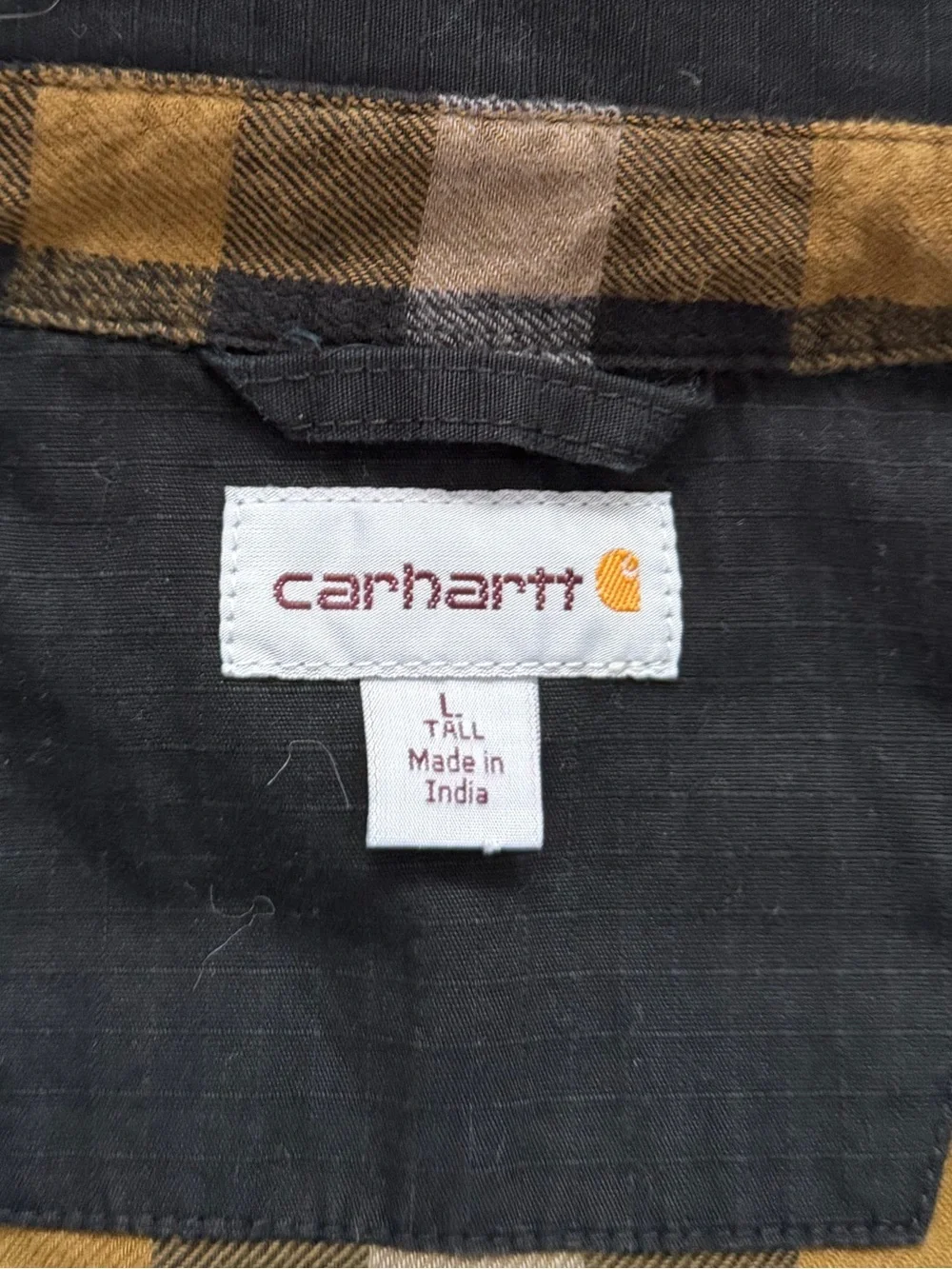Carhartt Men's Ripstop Solid Shirt Jacket Black Flannel Lined
